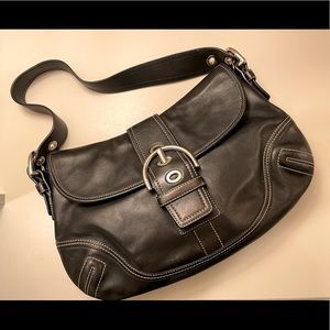 Coach Black Leather Shoulder Bag - used